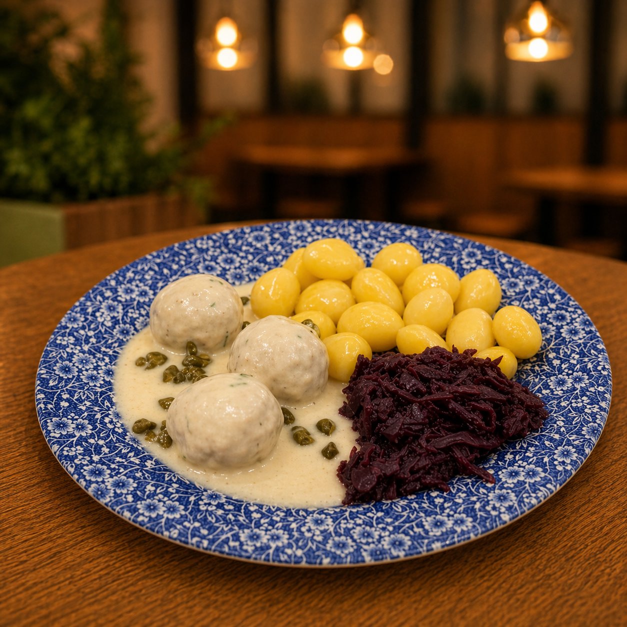 Königsberger Klopse mit Rotkohl und Kartoffeln ChatGPT